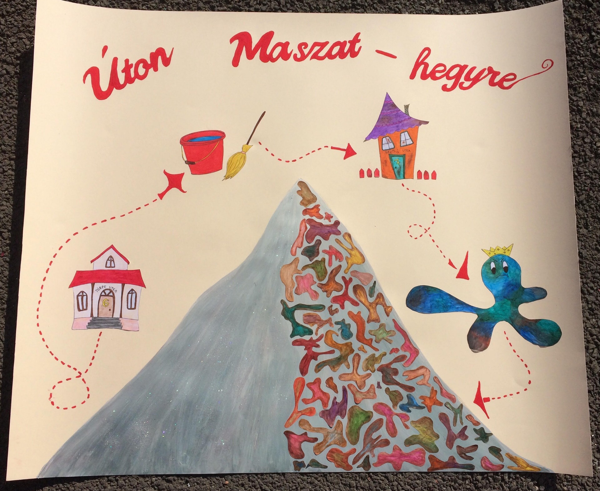 Térkép, amely mutatta az irányt a gyerekek számára